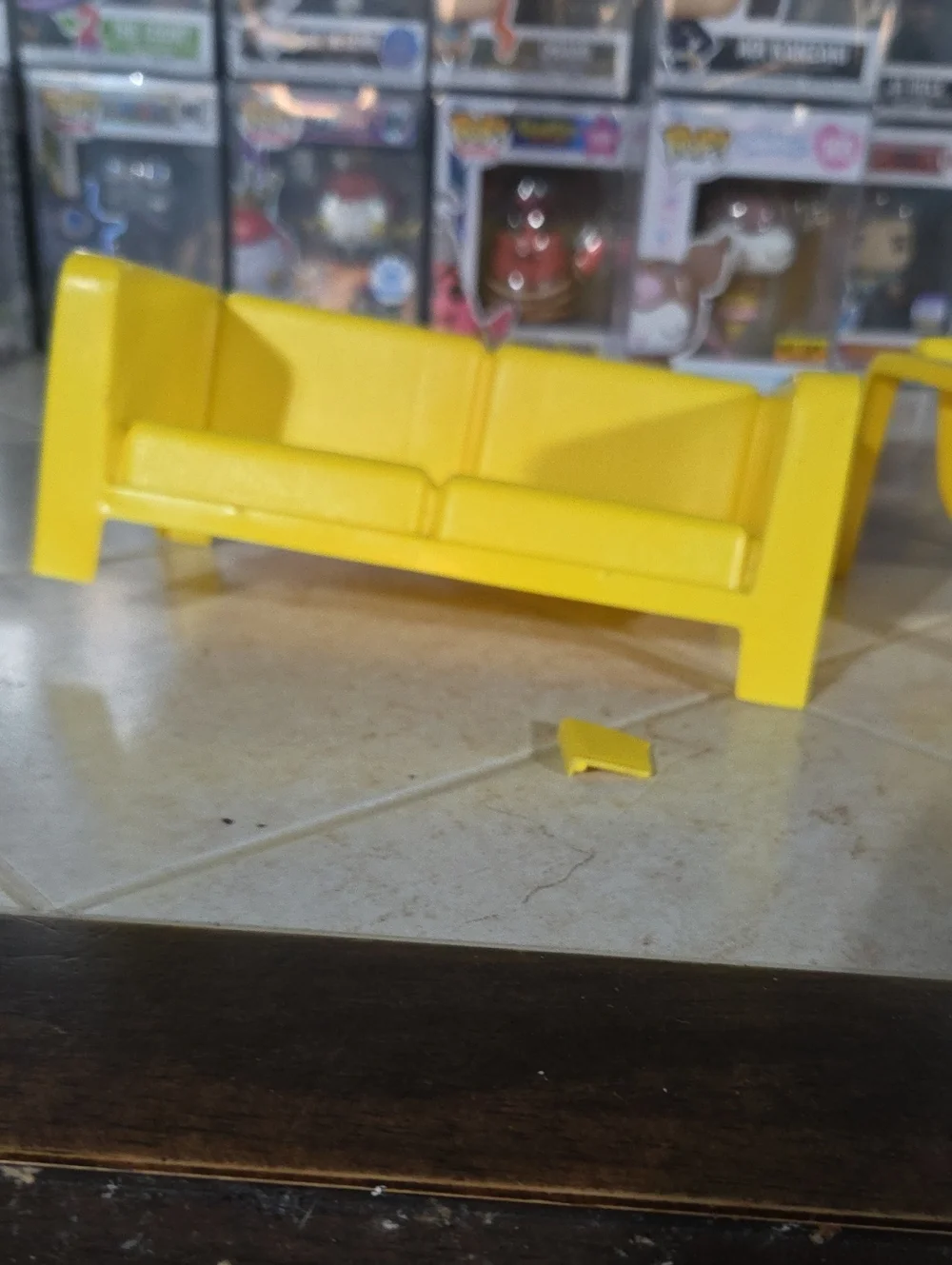 Mattel Yellow Plastic Toy Sofa for Dolls